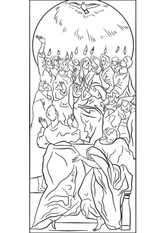Dibujo de el espãritu santo se aparece a los discãpulos en pentecostãs para colorear dibujos para colorear imprimir gratis