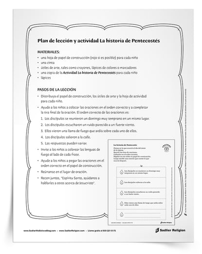 Actividades de pentecostes para ninos