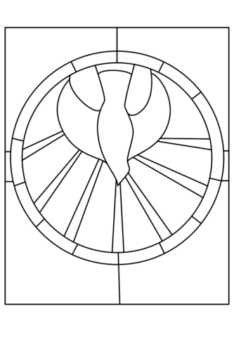 Dibujo de la llegada del espãritu santo en una vidriera de pentecostãs para colorear dibujos para colorear imprimir gratis