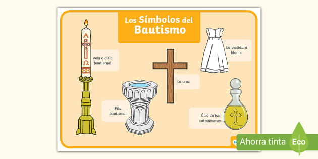 Sãmbolos del bautismo afiches para niãos perãº
