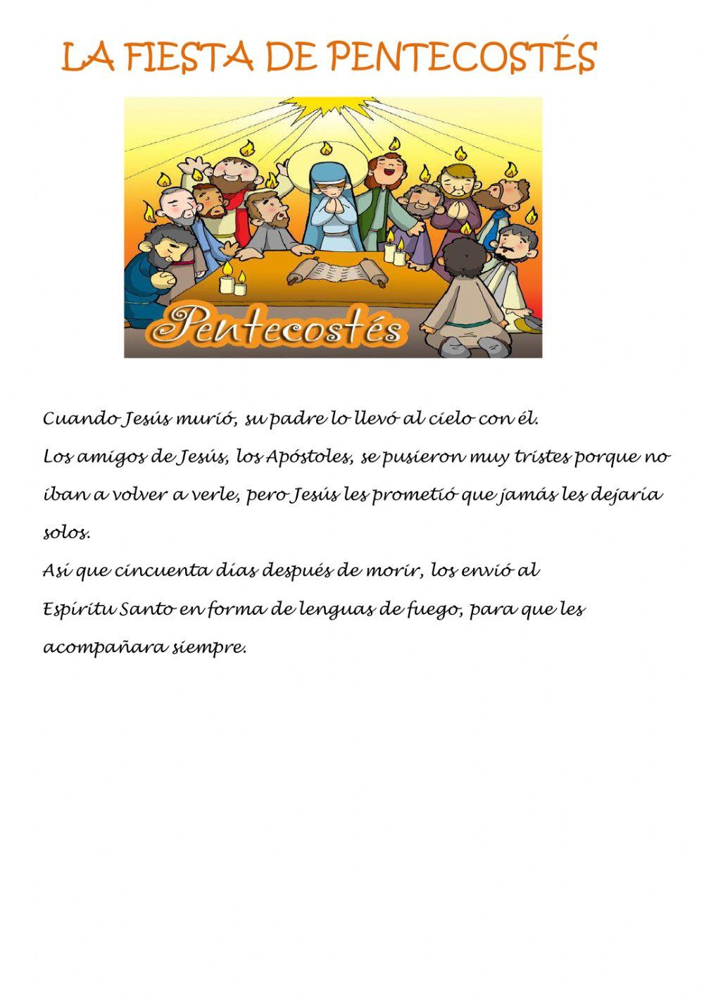 Pentecostãs worksheet for º y º live worksheets