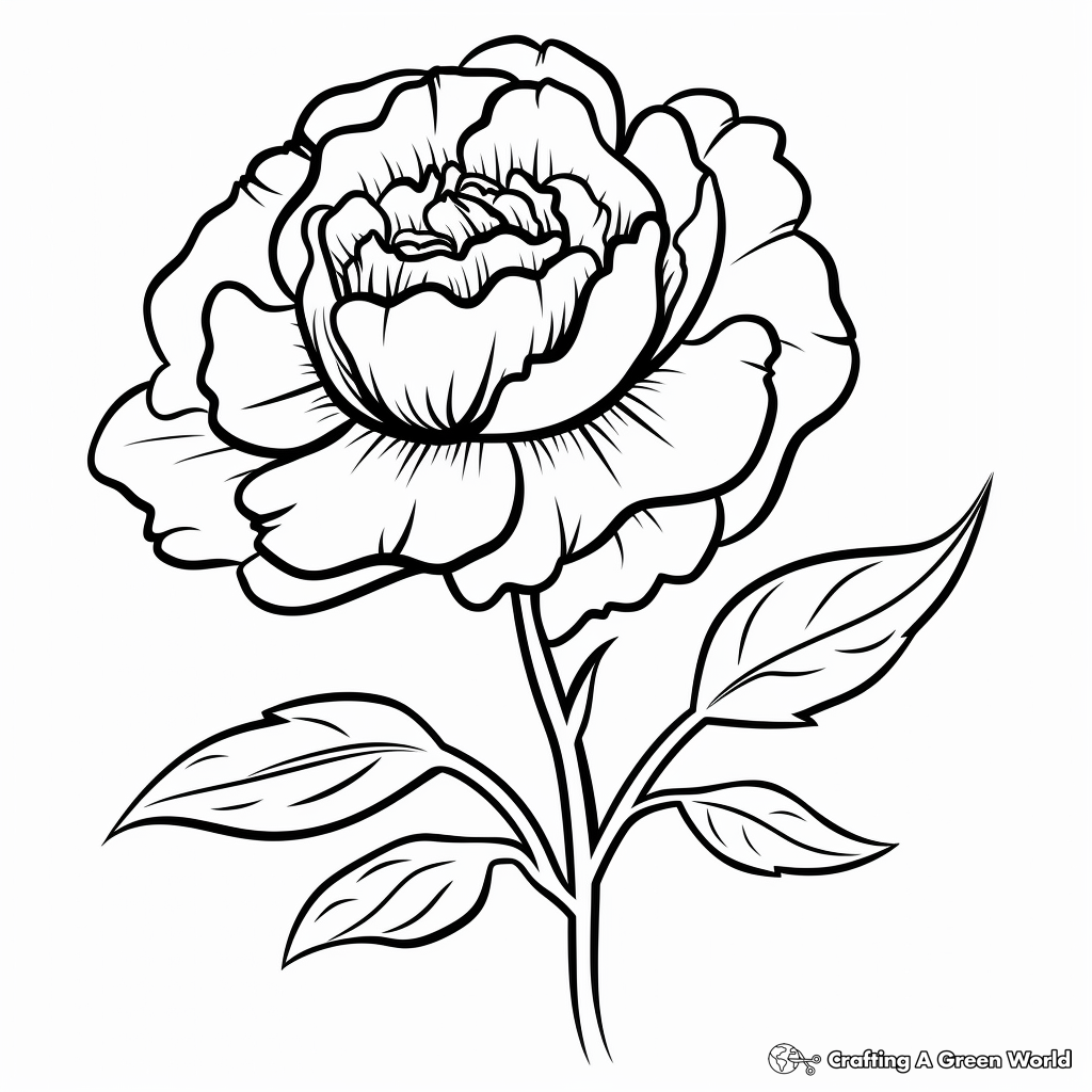 Peony coloring pages