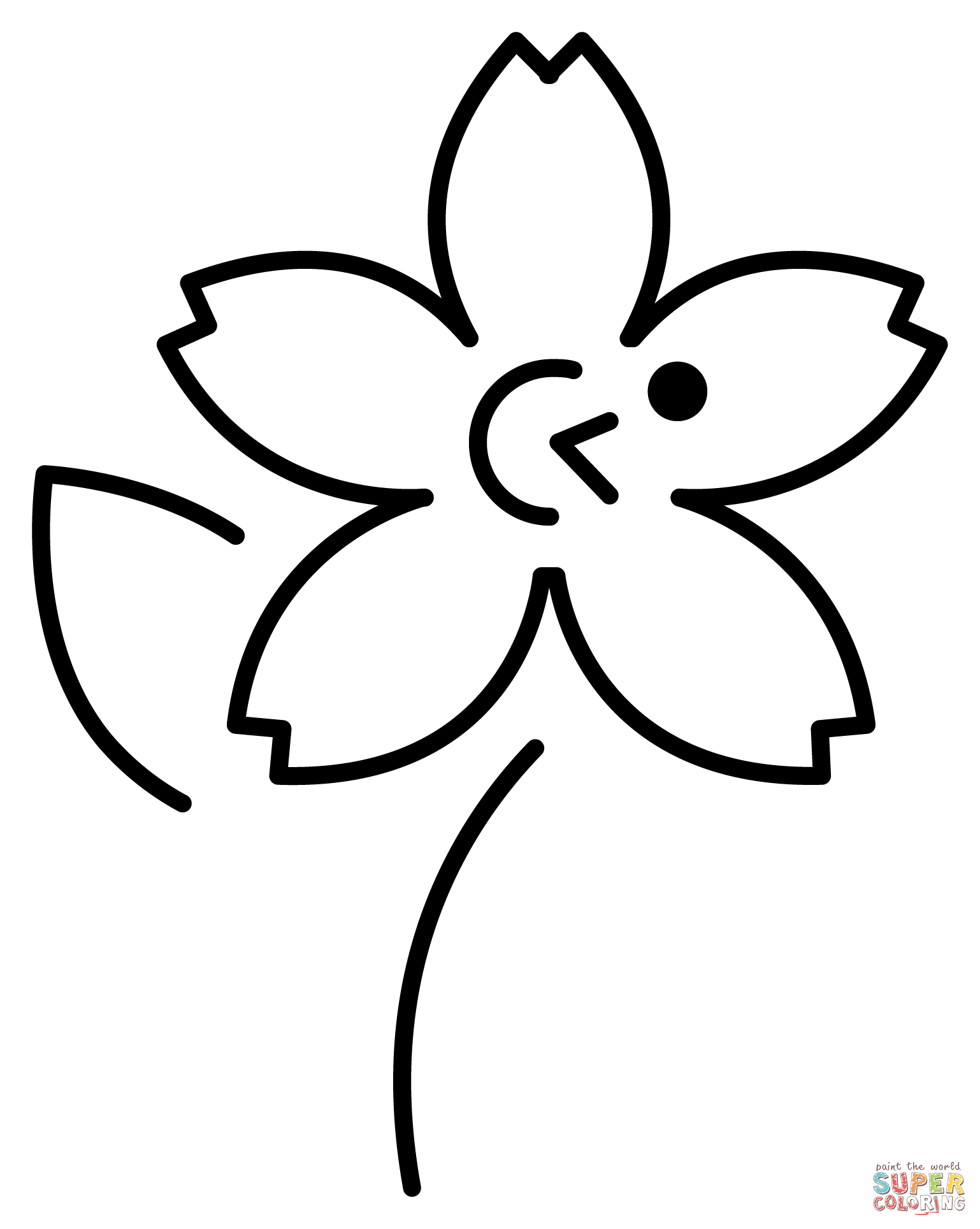 Cherry blossom emoji coloring page free printable coloring pages