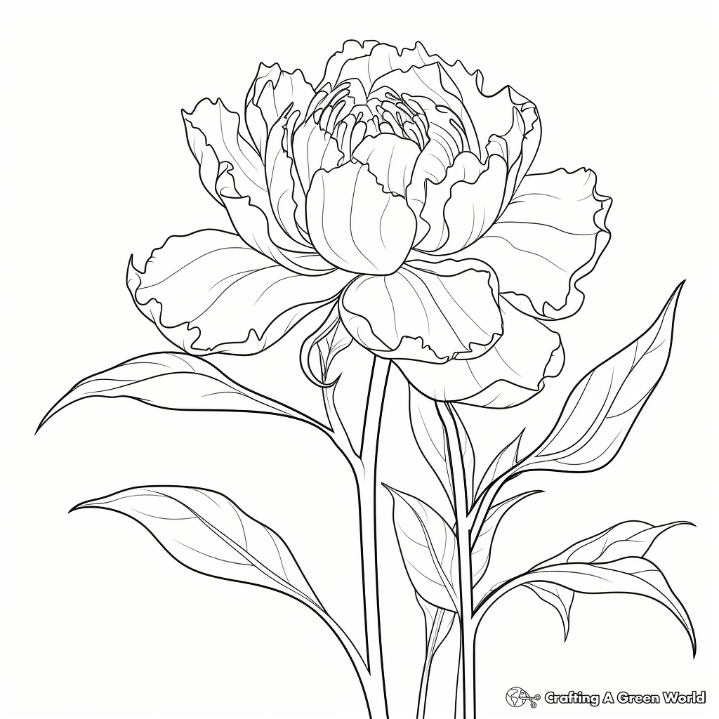Peony coloring pages