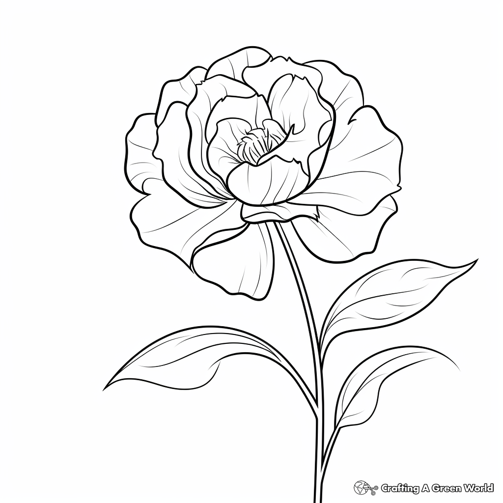 Peony coloring pages