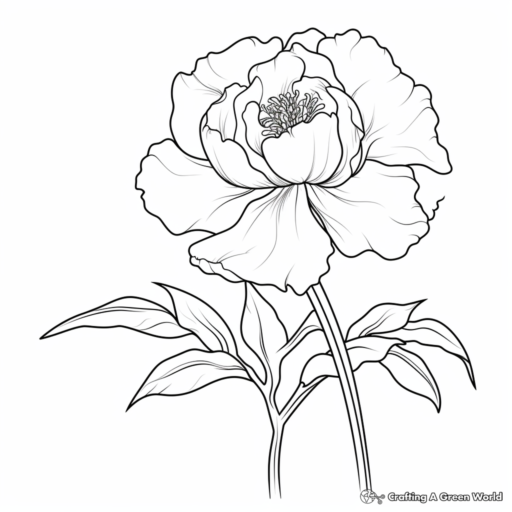 Peony coloring pages