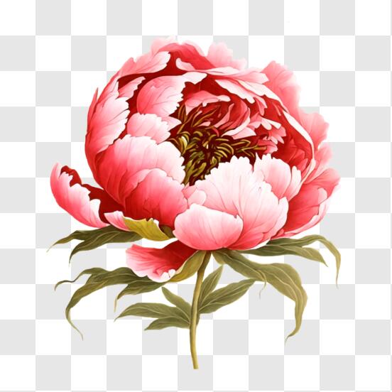 Download beautiful pink peony flower on a black background png online