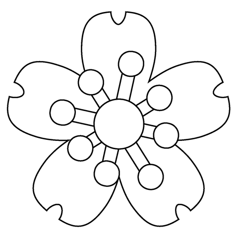 Cherry blossom emoji coloring page free printable coloring pages