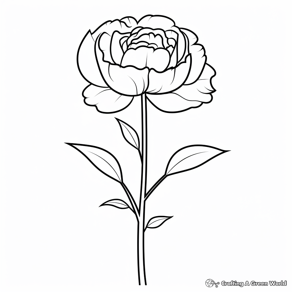 Peony coloring pages