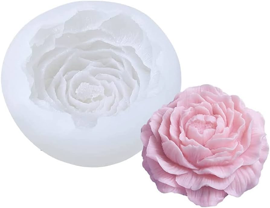 Firsttry peony flower shape silicone mold d diy fondant candle soap mould molds for makg cake decoration diy handmade soap jello sugar chocolate bakeware molds