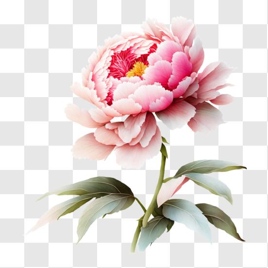 Download stunning pink peony flower on black background png online