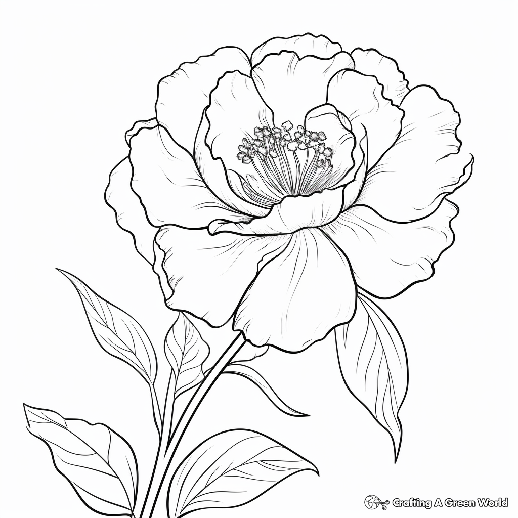 Peony coloring pages