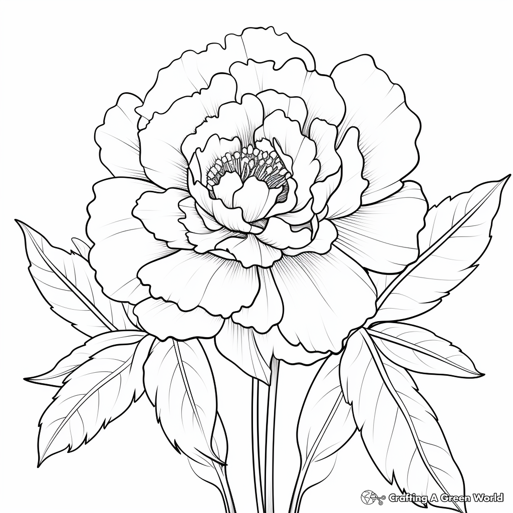Peony coloring pages