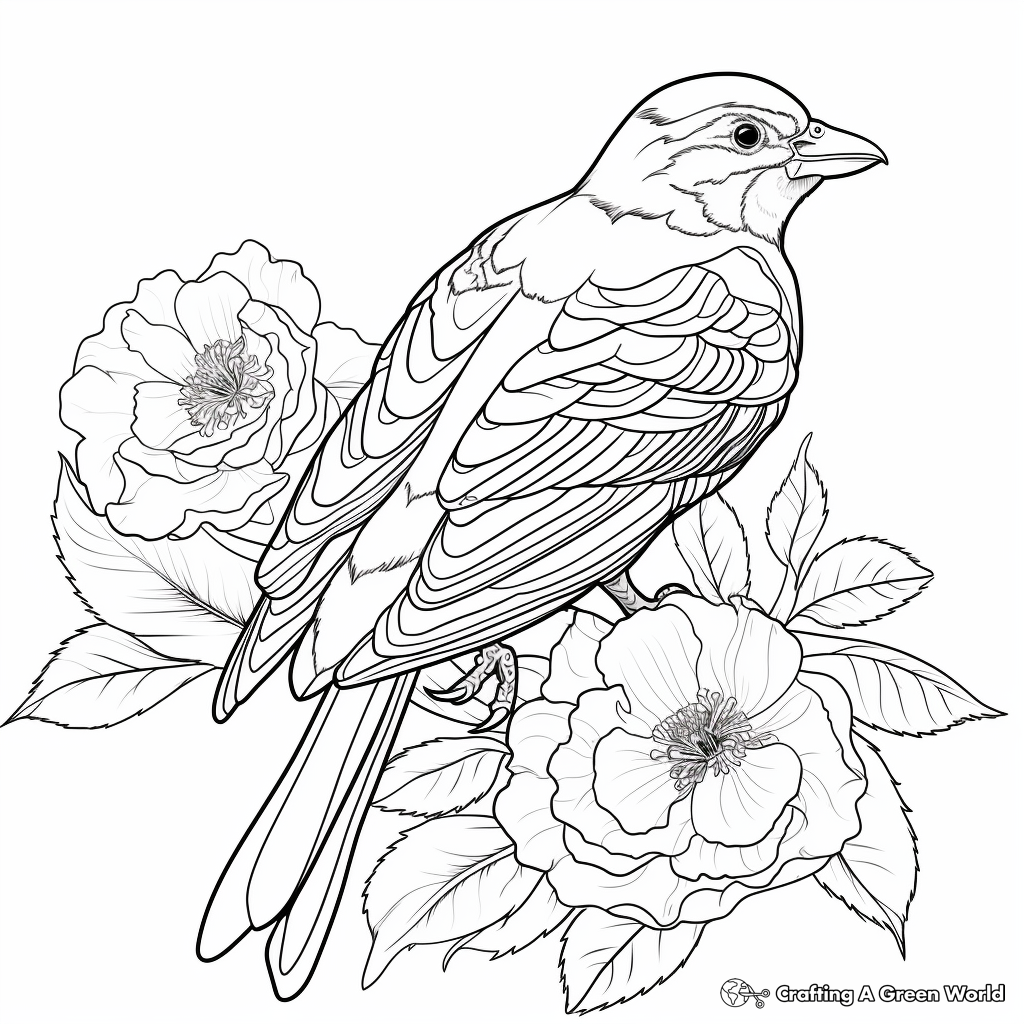 Peony coloring pages