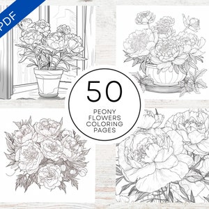 Peony coloring page