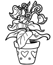 A blooming peony flower coloring page