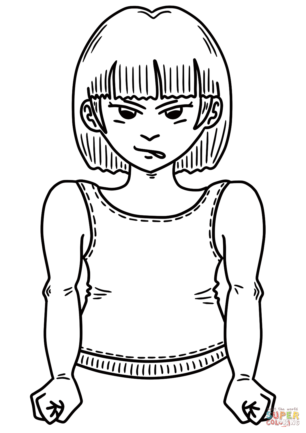 Annoyed girl coloring page free printable coloring pages