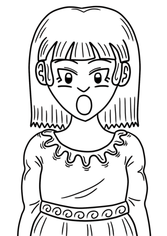 Surprised girl coloring page free printable coloring pages