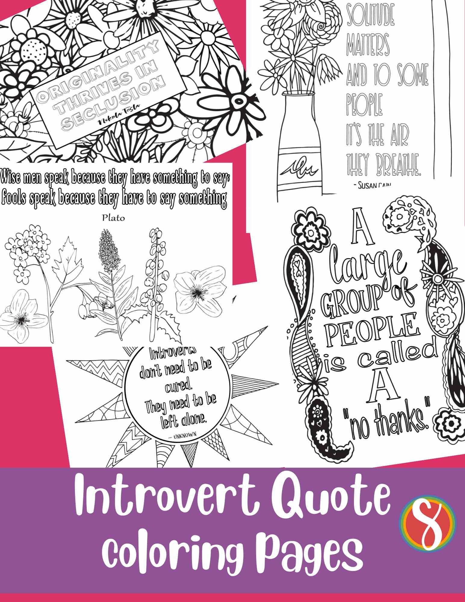 Free introvert quote coloring pages â stevie doodles