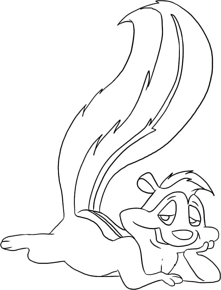 Pepã le pew to color coloring page