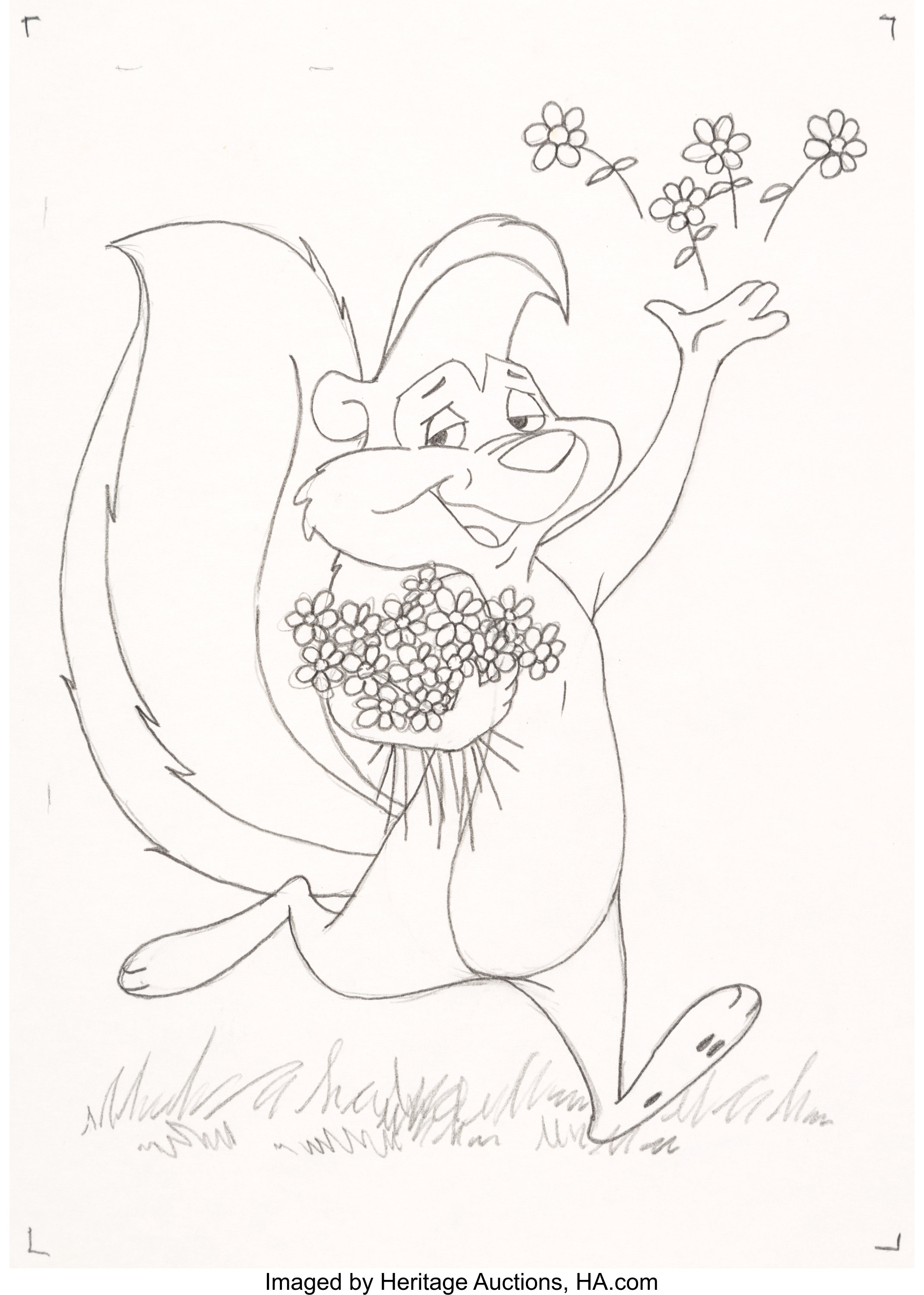 Pepã le pew drawing by robert mckimson warner brothers c lot heritage auctions