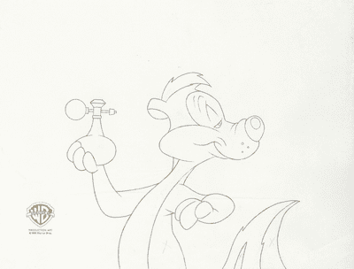 Looney tunes original production drawing pepe le pew