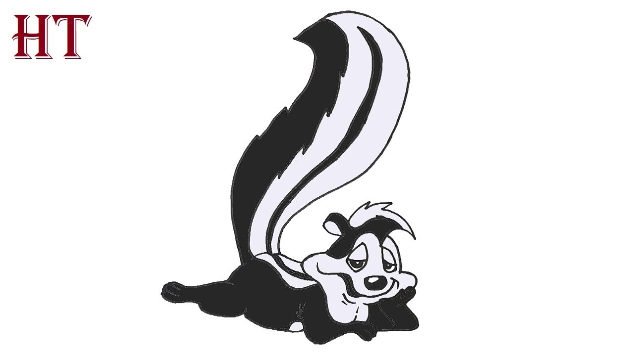 How to draw pepe le pew cartoon squirrel drawing