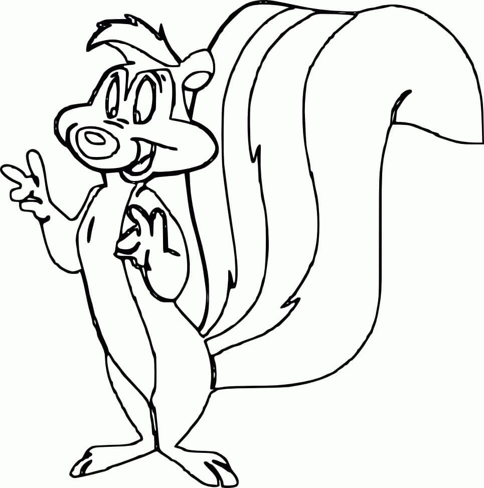 Cute pepã le pew coloring page