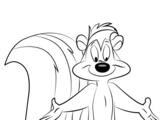 Pepã le pew skunk coloring pages printable and printable online