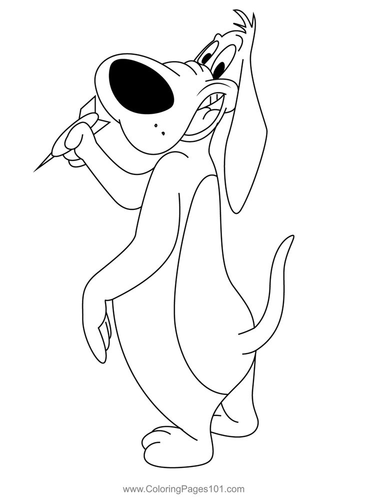 Barnyard dog coloring page in drawing cartoon characters looney tunes cartoons marvel characters art