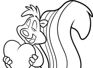 Pepã le pew skunk coloring pages printable and printable online