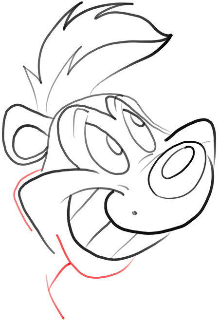 How to draw pepe le pew