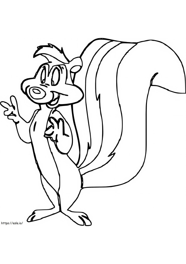 Baby le pew smiling coloring page