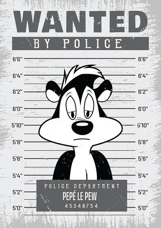 Wanted pepe le pew poster by florent molinier