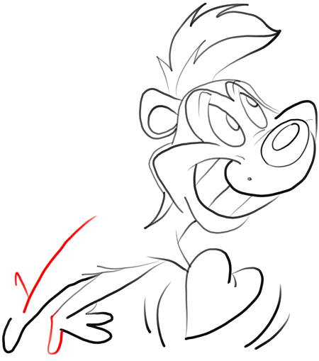 Step drawing pepe le pew lesson