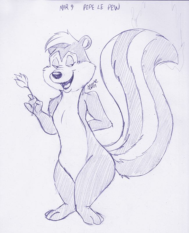 Pepe le pew by lilbluefoxie