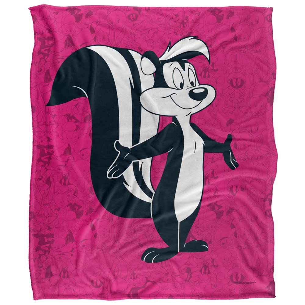 Looney tunes blanket x pepe le pew character silky touch super soft throw home kitchen
