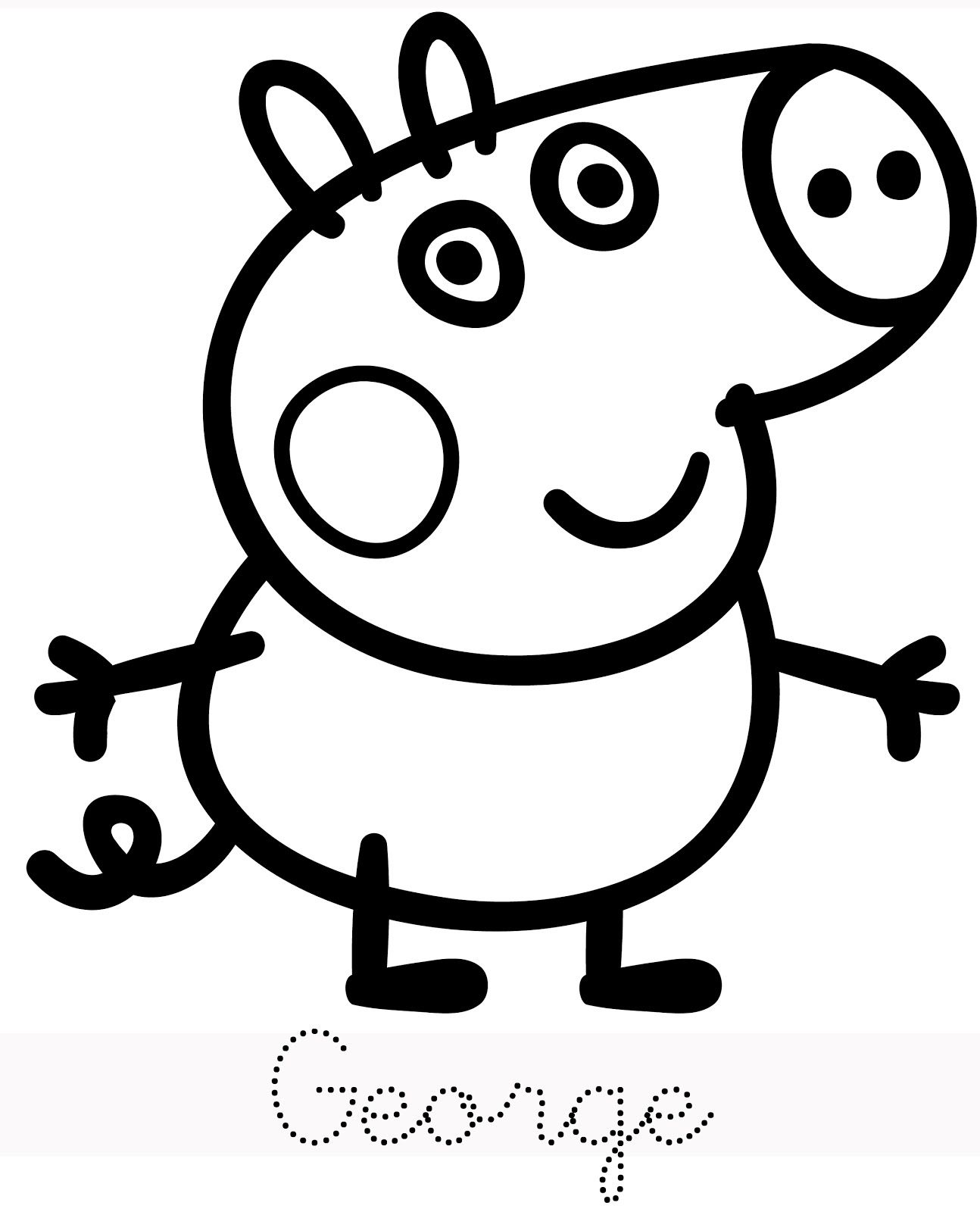 George trace peppa pig coloring pages peppa pig colouring birthday coloring pages