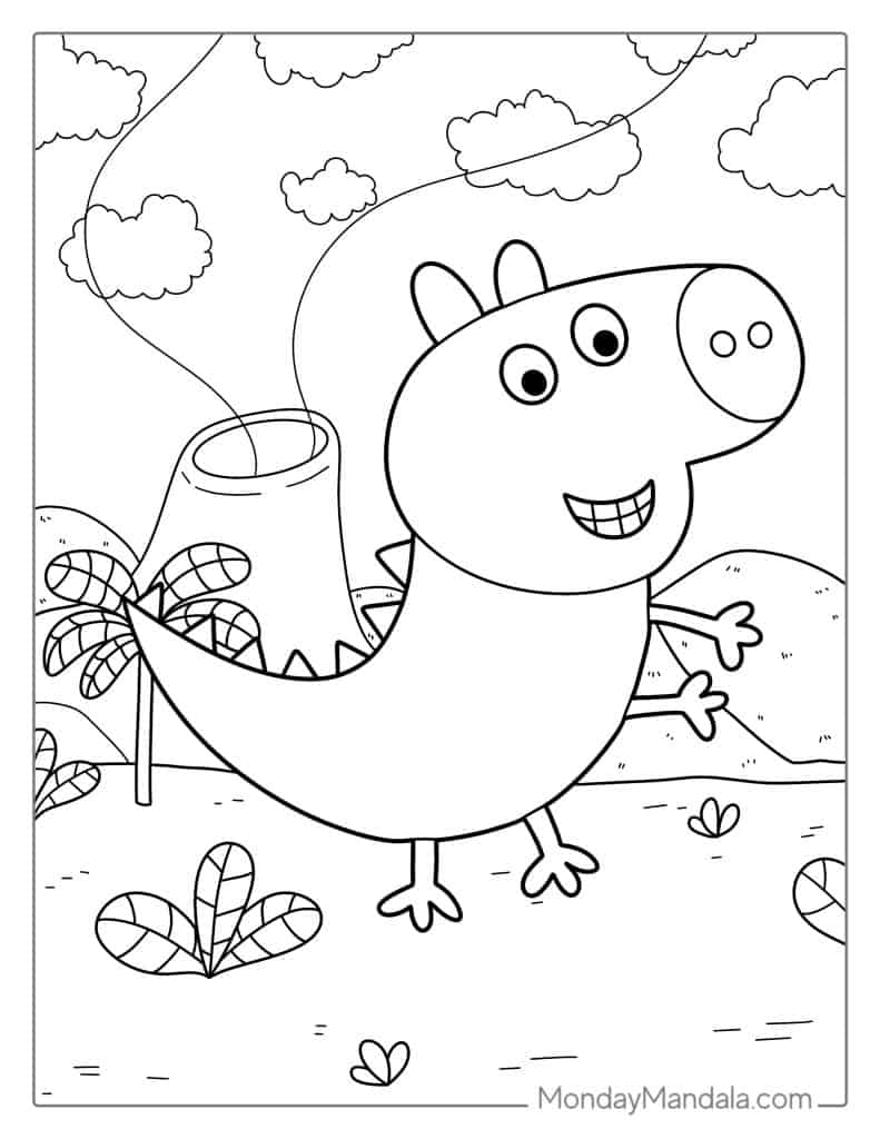 Peppa pig coloring pages free pdf printables