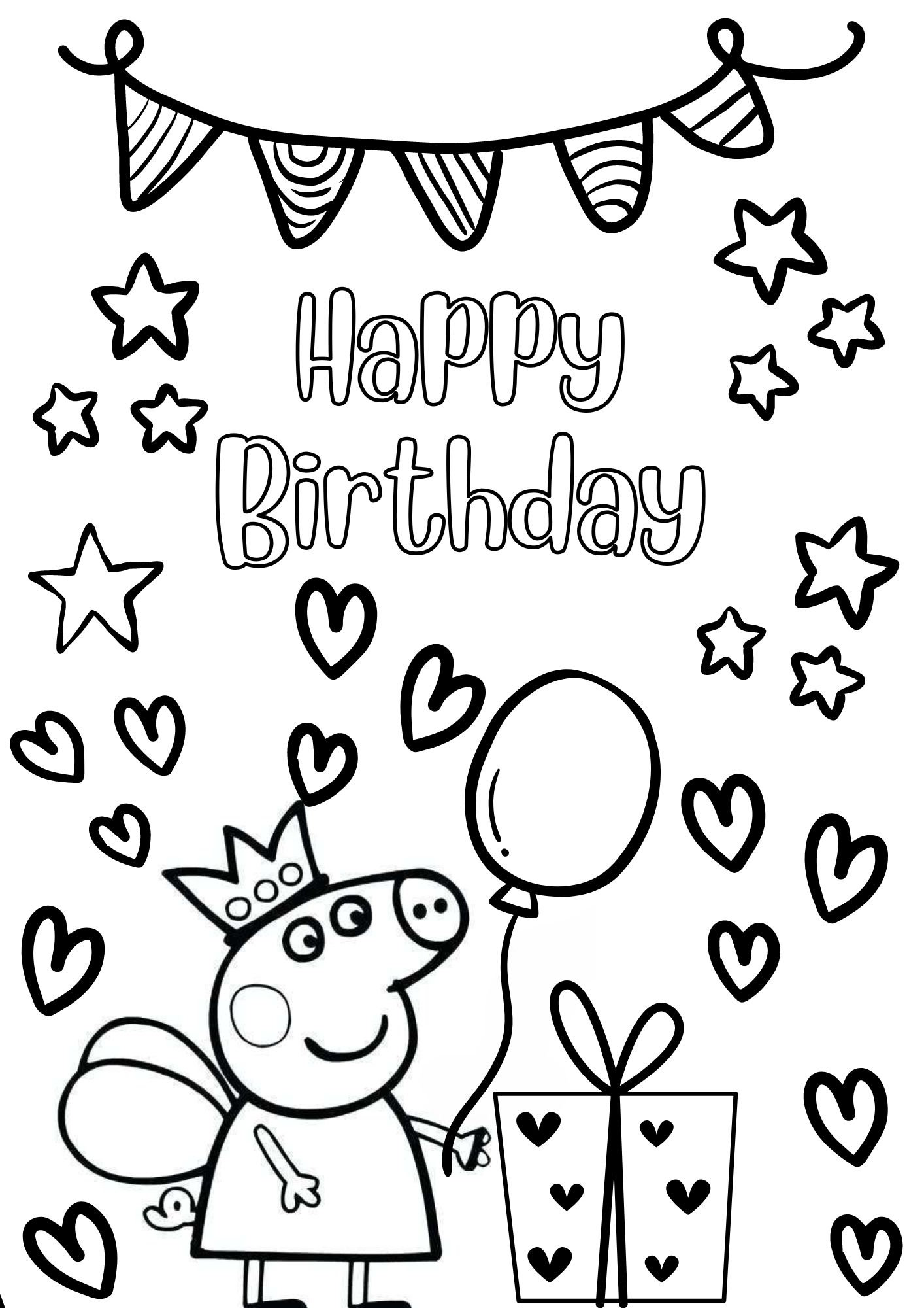 Peppa pig colouring pages personalise name and age