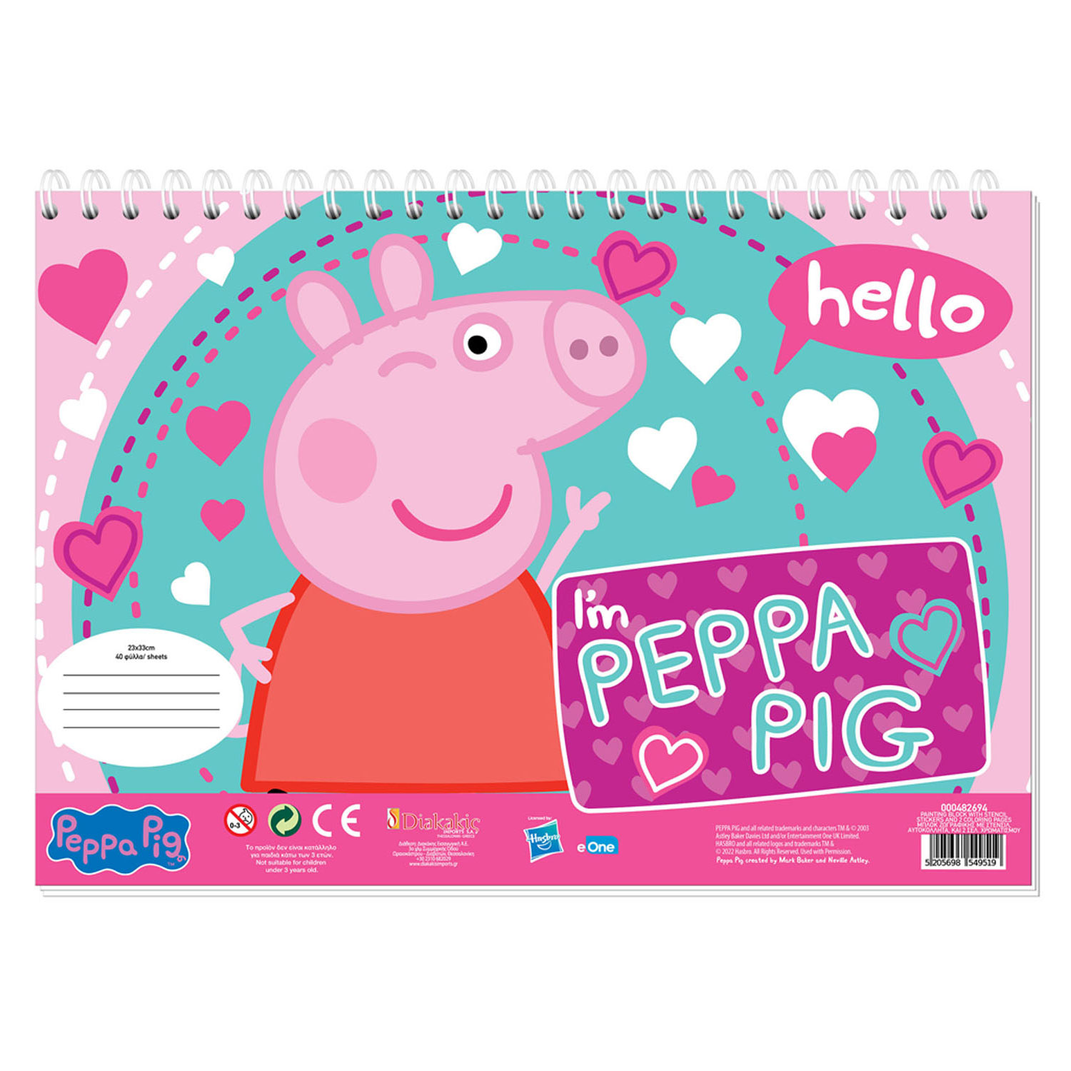 Peppa pig coloring pages with stencil and sticker sheet thimble toys