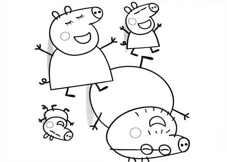 Peppa pig on halloween coloring page