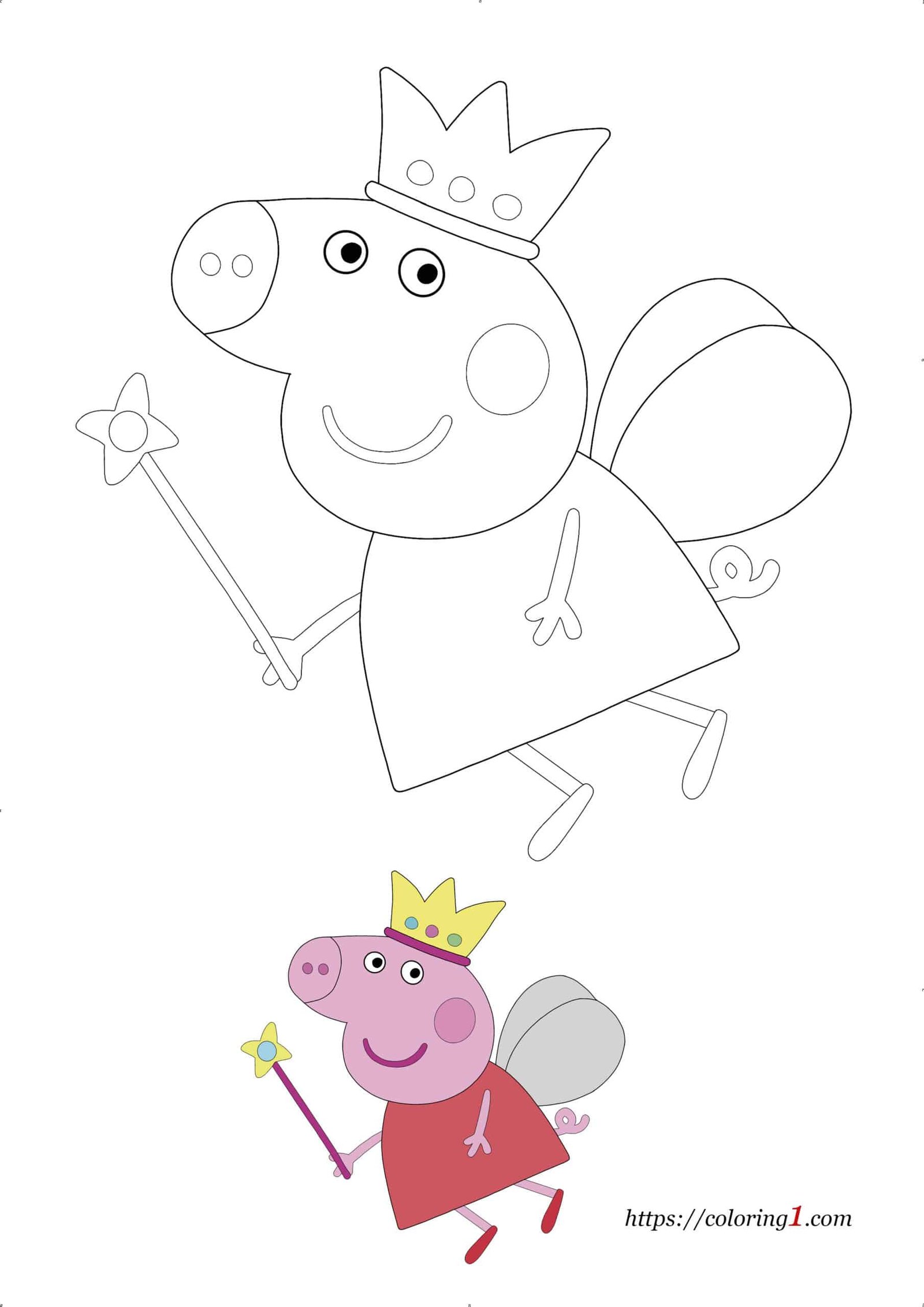 Peppa pig fairy coloring pages