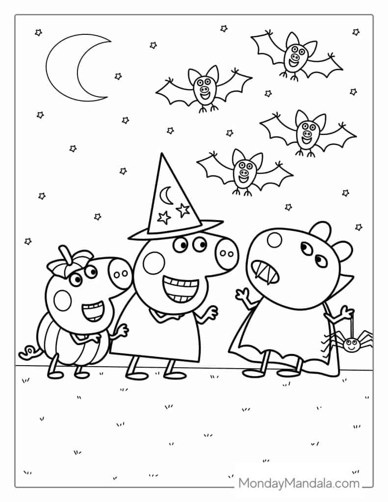 Peppa pig coloring pages free pdf printables