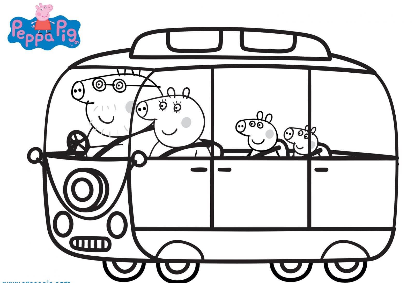 Peppa pig family traveling coloring page peppa pig coloring pages peppa pig colouring peppa pig