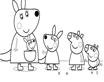 Peppa pigs kids colouring pages digital download amazing art work children colouring book over pictures