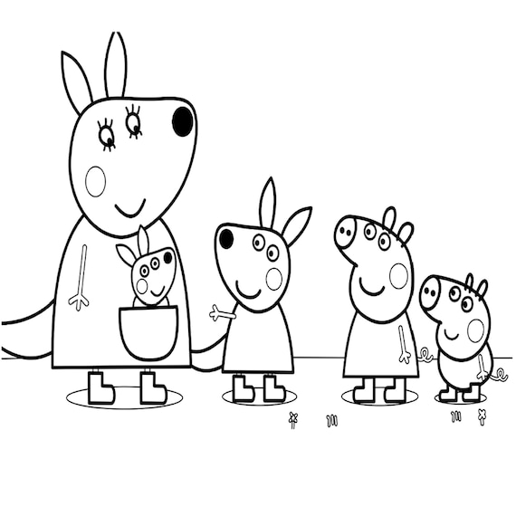Peppa pigs kids colouring pages digital download amazing art work children colouring book over pictures