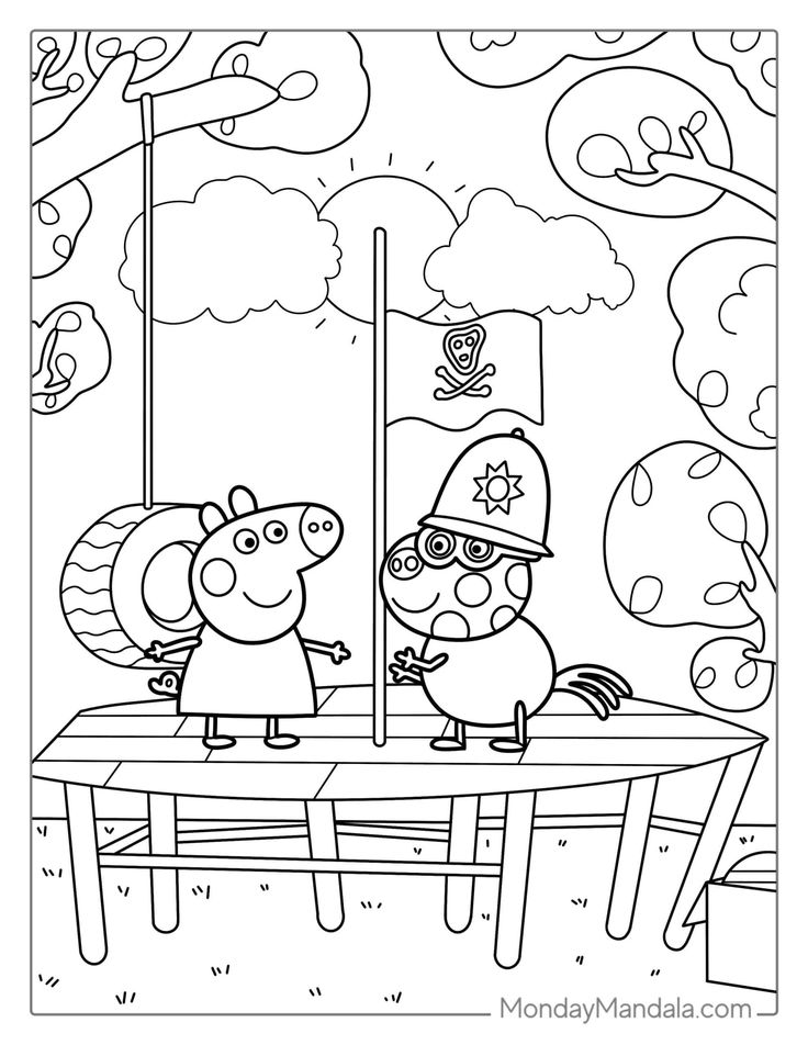 Peppa pig coloring pages free pdf printables peppa pig coloring pages coloring pages peppa pig party decorations
