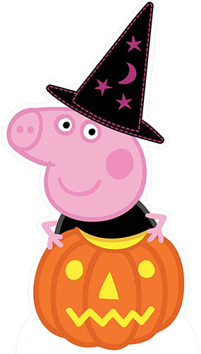 Halloween peppa pig pumpkin and magical hat lifesize cardboard cutout cm