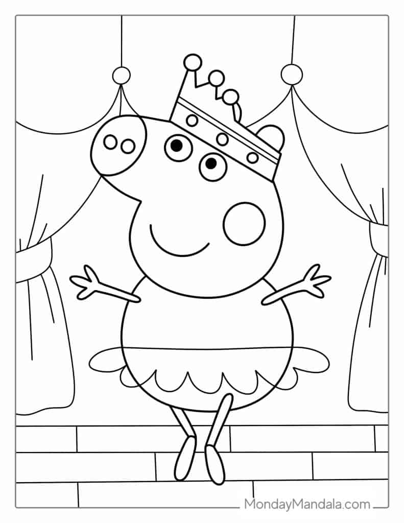Peppa pig coloring pages free pdf printables